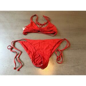 NEW  rust red  L  SPACE two piece  swimsuit bikini  size large